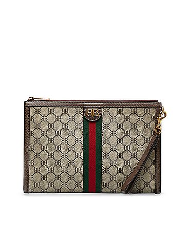 Gucci X Balenciaga BB Supreme Ophidia Web Clutch (view 1)