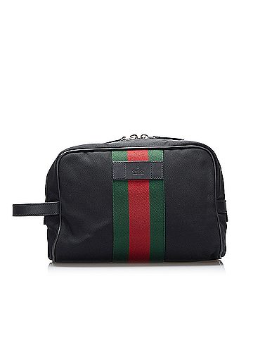 Gucci Techno Web Canvas Clutch (view 1)