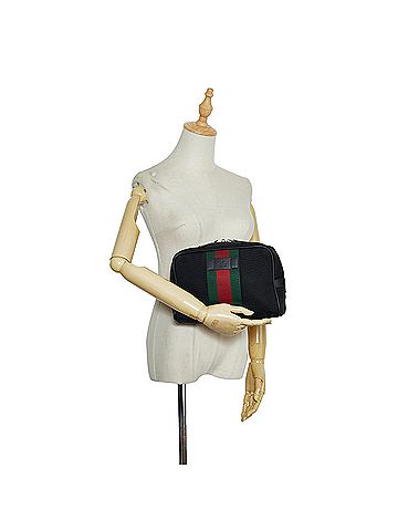 Gucci Techno Web Canvas Clutch (view 2)