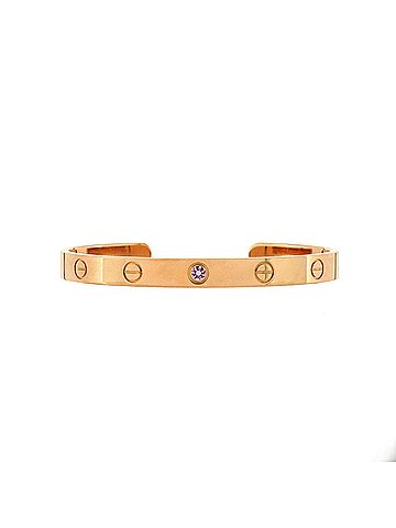 Cartier Love Cuff Bracelet 18K Rose Gold with Pink Sapphire (view 1)
