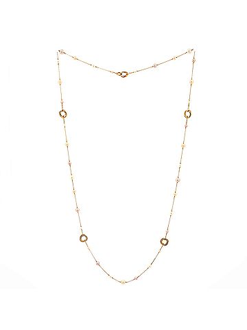 Cartier Trinity Station Long Necklace 18K Tricolor Gold with Pearls (view 2)