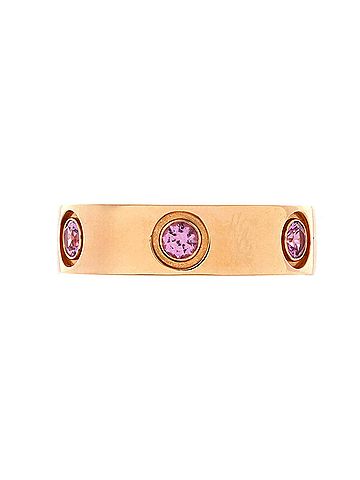 Cartier Love Band 6 Sapphires Ring 18K Rose Gold with Pink Sapphires (view 1)