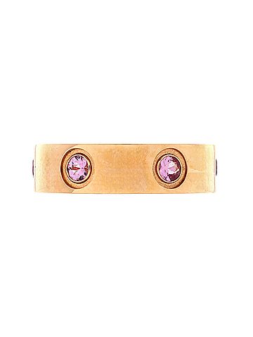 Cartier Love Band 6 Sapphires Ring 18K Rose Gold with Pink Sapphires (view 2)