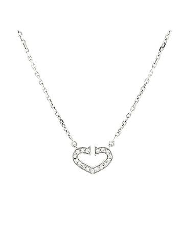 Cartier C Heart de Cartier Pendant Necklace 18K White Gold with Pave Diamonds (view 1)