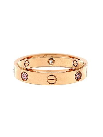 Cartier Love Double Ring 18K Rose Gold with Pink Sapphires and Diamonds (view 1)