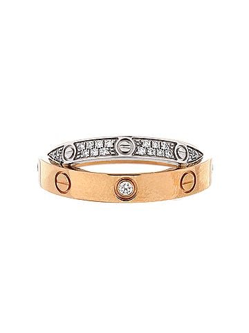 Cartier Love Double Ring 18K Rose Gold and 18K White Gold with Pave Diamonds (view 1)