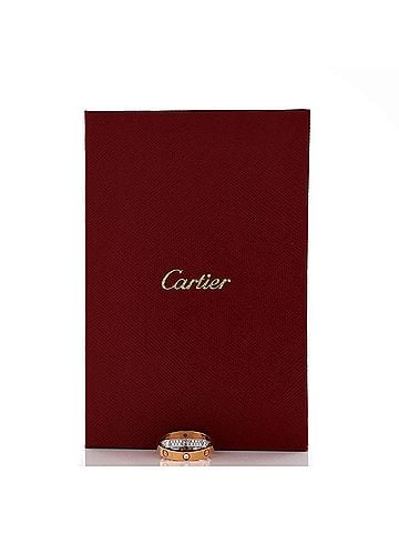 Cartier Love Double Ring 18K Rose Gold and 18K White Gold with Pave Diamonds (view 2)