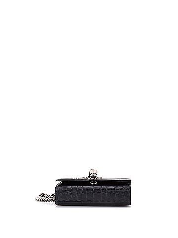 Saint Laurent Classic Monogram Tassel Crossbody Bag Crocodile Embossed Leather Small (view 2)