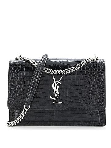 Saint Laurent Sunset Crossbody Bag Crocodile Embossed Leather Medium (view 1)