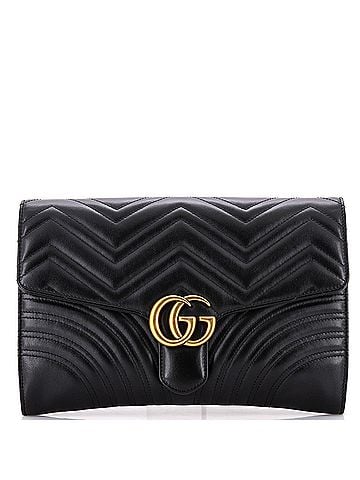 Gucci GG Marmont Flap Clutch Matelasse Leather (view 1)
