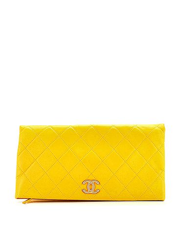 Chanel CC Foldover Clutch Quilted Lambskin Large (view 1)