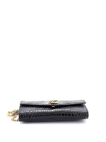 Saint Laurent Uptown Chain Wallet Crocodile Embossed Leather (view 2)