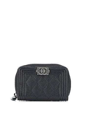 Chanel Boy Zip Coin Purse Quilted Caviar Small (view 1)