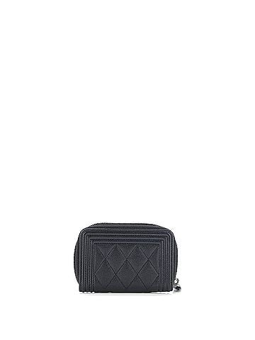Chanel Boy Zip Coin Purse Quilted Caviar Small (view 2)
