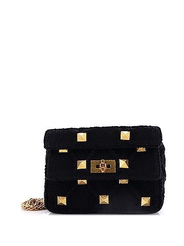 Valentino Garavani Roman Stud Flap Bag Knit Crochet Medium (view 1)