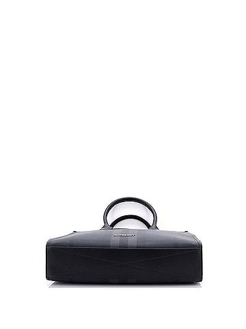 Burberry Convertible Tote London Check Coated Canvas with Leather Medium (view 2)