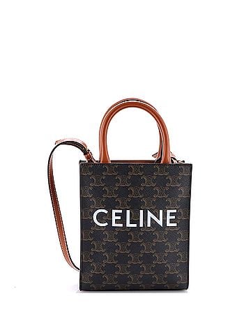 Céline Vertical Cabas Tote Triomphe Coated Canvas Mini (view 1)