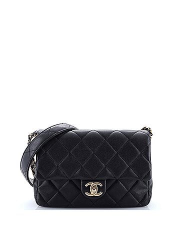 Chanel CC Triple Chain Flap Bag Quilted Caviar Small (view 1)