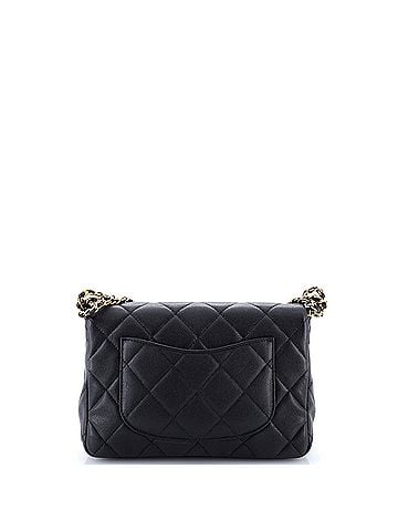 Chanel CC Triple Chain Flap Bag Quilted Caviar Small (view 2)