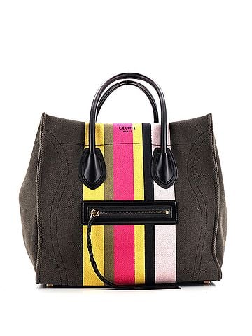 Céline Phantom Bag Striped Canvas Medium (view 1)