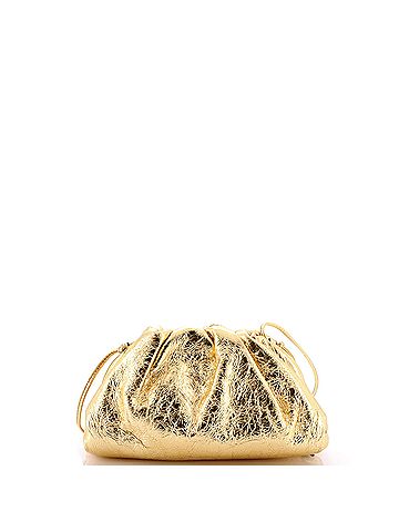 Bottega Veneta The Pouch Crinkled Metallic Leather Mini (view 1)