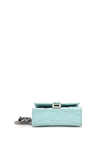 Balenciaga Hourglass Chain Top Handle Bag Crocodile Embossed Leather Mini (view 2)
