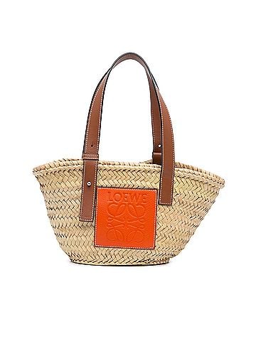 Loewe Mini Raffia Basket Tote (view 1)