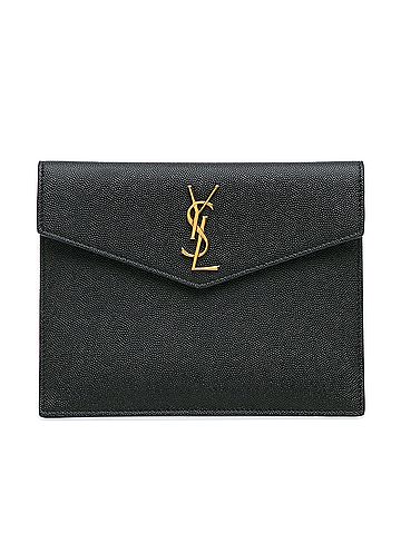 Saint Laurent Baby Grain De Poudre Uptown Envelope Clutch (view 1)