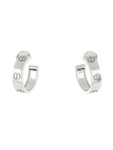 Cartier Love Hoop Earrings 18K White Gold 5.5mm (view 1)