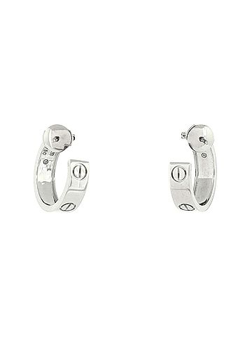 Cartier Love Hoop Earrings 18K White Gold 5.5mm (view 2)