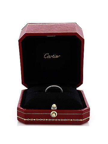Cartier Etincelle de Cartier Eternity Wedding Band Ring 18K White Gold Diamonds 1.5mm (view 2)
