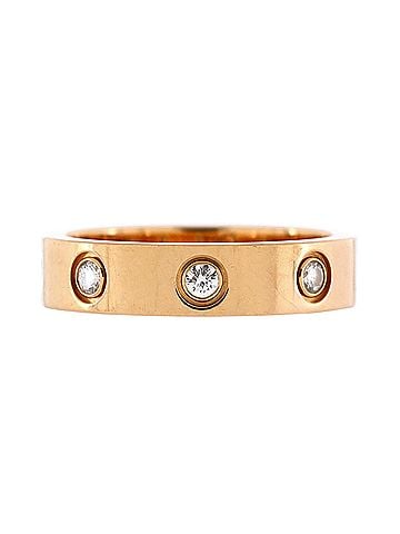 Cartier Love Wedding Band 8 Diamonds Ring 18K Rose Gold with Diamonds (view 1)