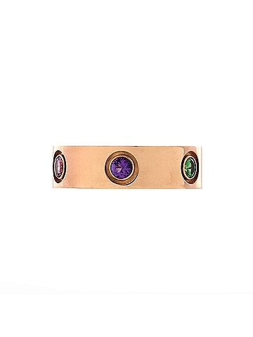Cartier Love 6 Stone Band Ring 18K Rose Gold with Sapphires, Garnets and Amethyst (view 1)