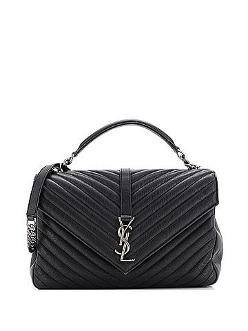 Saint Laurent Classic Monogram College Bag Matelasse Chevron Leather Large (view 1)