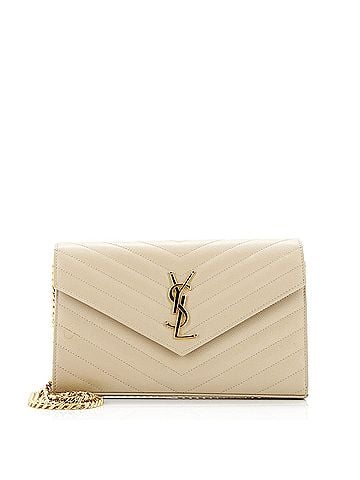 Saint Laurent Classic Monogram Wallet on Chain Matelasse Chevron Leather Medium (view 1)