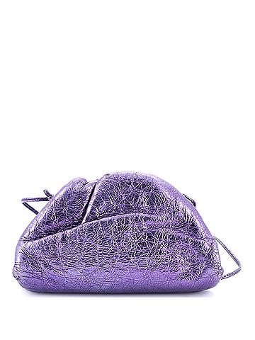 Bottega Veneta The Pouch Crinkled Metallic Leather Mini (view 1)