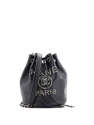 Chanel Deauville Drawstring Bucket Bag Studded Caviar Medium (view 1)
