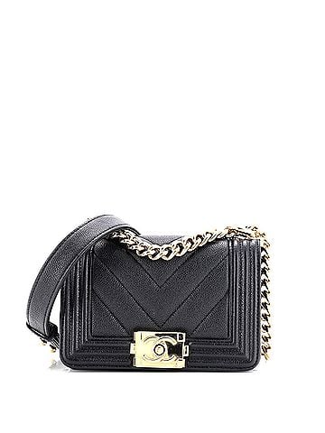 Chanel Boy Flap Bag Chevron Caviar Mini (view 1)