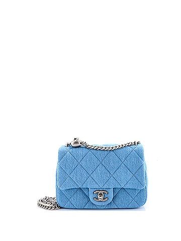 Chanel Sweet Heart Chain Square Flap Bag Quilted Denim Mini (view 1)