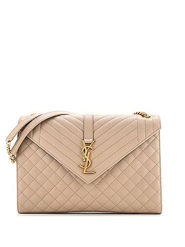 Saint Laurent Classic Monogram Envelope Satchel Mixed Matelasse Leather Large (view 1)