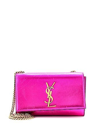 Saint Laurent Classic Monogram Crossbody Bag Metallic Leather Medium (view 1)