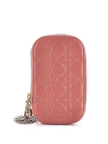 Christian Dior Lady Dior Phone Holder on Chain Cannage Quilt Lambskin (view 1)
