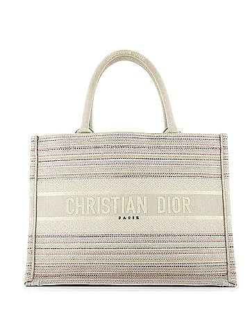 Christian Dior Book Tote Multicolor Stripes Embroidered Canvas Medium (view 1)