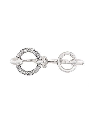 Hermès Filet d'Or Double Ring 18K White Gold with Diamonds Large (view 1)