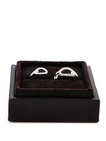 Hermès Filet d'Or Double Ring 18K White Gold with Diamonds Large (view 2)
