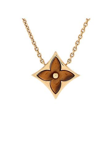 Louis Vuitton Color Blossom Star Pendant Necklace 18K Yellow Gold with Tigers Eye (view 1)