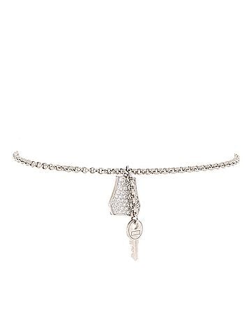 Hermès Kelly Clochette Chain Bracelet 18K White Gold with Pave Diamonds Small (view 1)