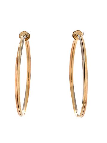 Cartier Trinity Hoop Earrings 18K Tricolor Gold 56mm (view 1)