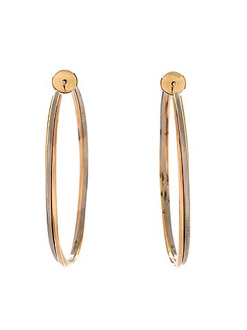 Cartier Trinity Hoop Earrings 18K Tricolor Gold 56mm (view 2)