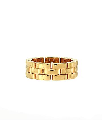 Cartier Maillon Panthere 3 Row Band Ring 18K Yellow Gold (view 2)